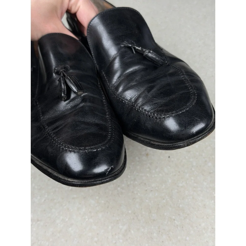 Salvatore Ferragamo Tassel Kiltie Loafers Men's 9 D Leather Dress Shoes
